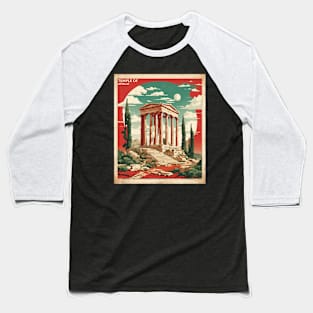 Temple of Apollo Greece Tourism Vintage Travel Poster Baseball T-Shirt